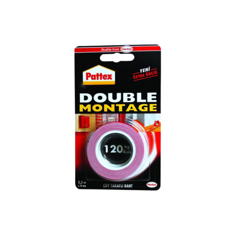 Pattex Double Çift Taraflı Montaj Bandı 120kg 19mmx1.5m