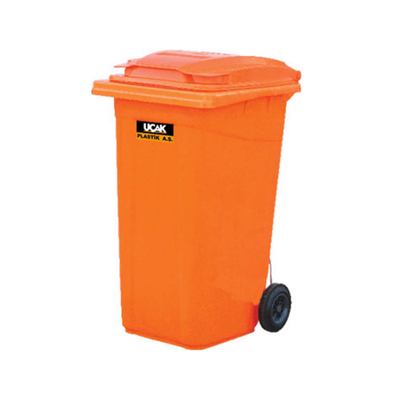 Uçak Plastik Çöp Konteyneri 120 Lt Turuncu