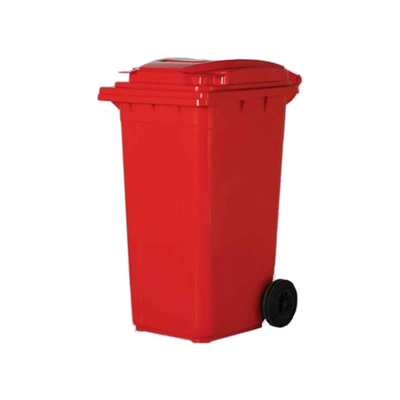 Uçak Plastik Çöp Konteyneri 120 Lt Kırmızı 