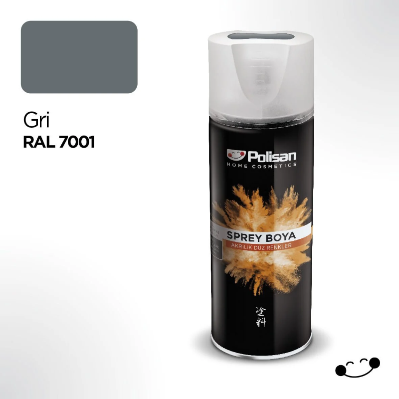 Polisan Akrilik Sprey Boya Gri 400 Ml Ral 7001