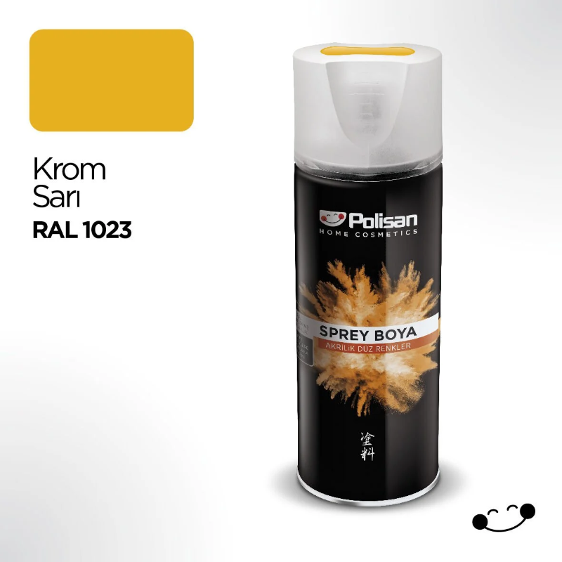 Polisan Akrilik Sprey Boya Krom Sarı 400 Ml Ral 1023