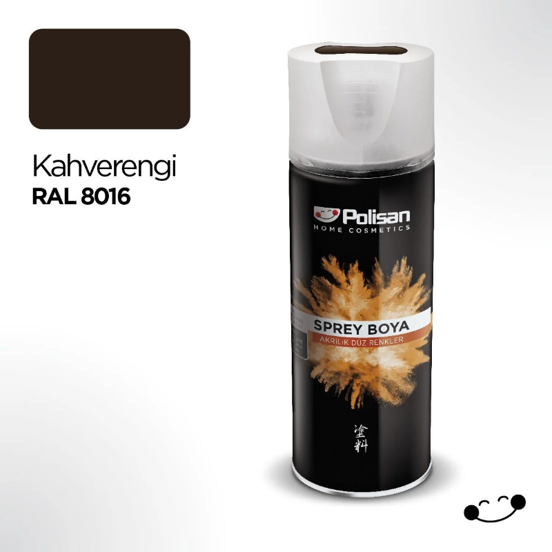 Polisan Akrilik Sprey Boya Kahve 400 Ml Ral 8016