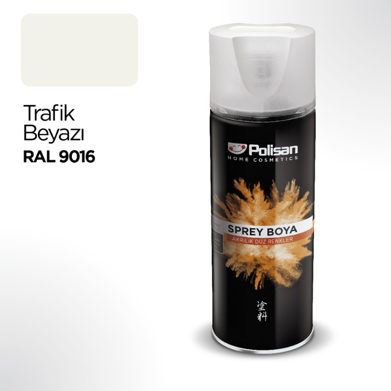 Polisan Akrilik Sprey Boya Trafik Beyaz 400 Ml Ral 9016 