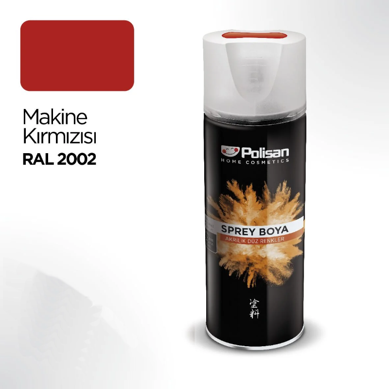 Polisan Akrilik Sprey Boya Makine Kırmızı 400 Ml Ral 2002
