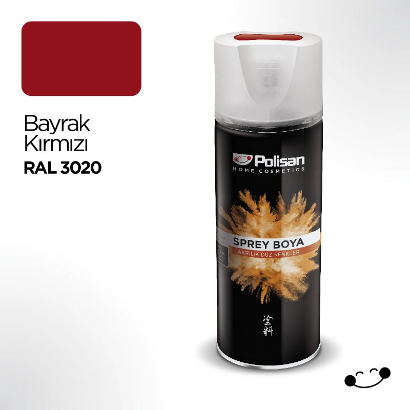 Polisan Akrilik Sprey Boya Parlak Bayrak Kırmızı 400 Ml Ral 3020