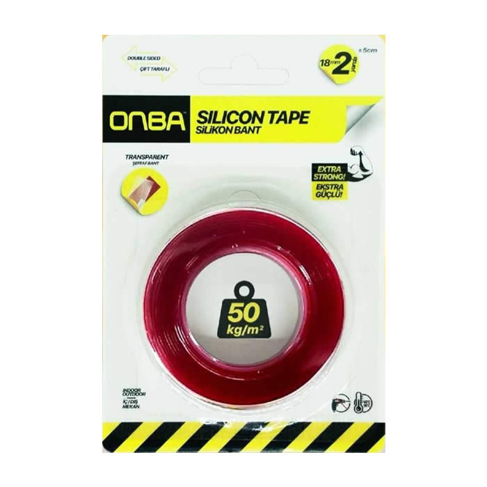 Onba Silikonlu 18x2mt Çift Taraflı Montaj Bandı 