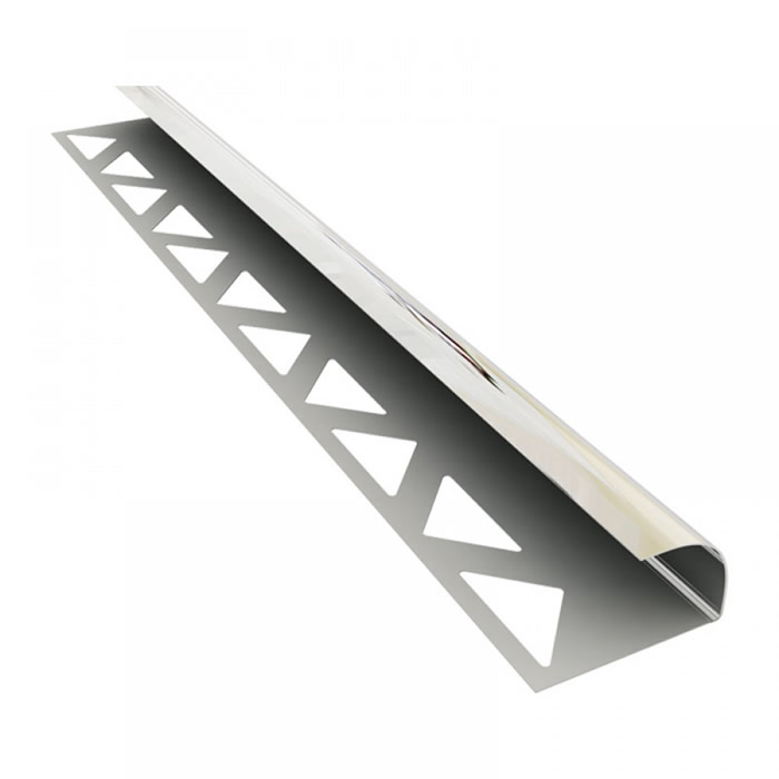 Alfor 10mm Inox Krom Dış Köşe Açık Oval 201-Ayna 2,44 Mt Fayans Çıtası