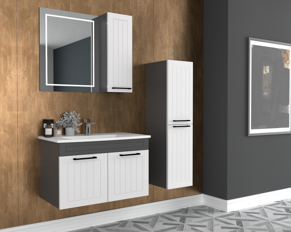 Uras 80 Cm Banyo Dolap Takımı