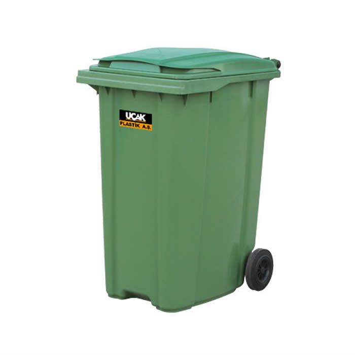 Uçak Plastik Çöp Konteyneri 360 Lt Yeşil 