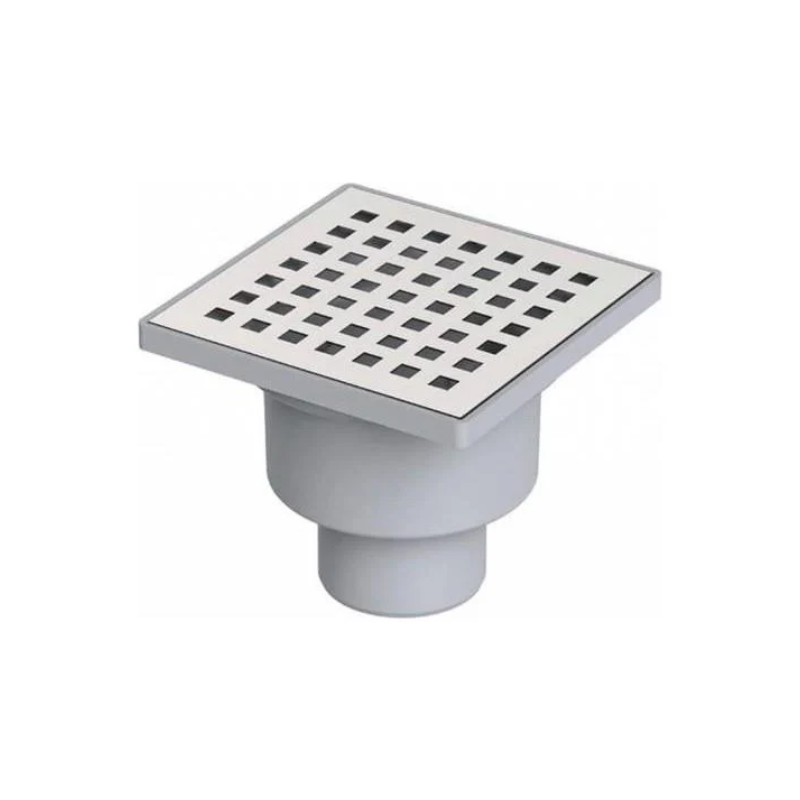 15x15 Ø50 Alttan Yer Sifonu ( 15x15 Krom Süzgeç )