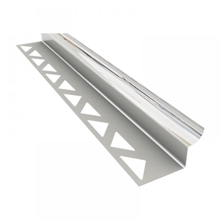 Alfor 10mm Inox Krom İç Köşe Açık Oval 201-Ayna 2,44mt Fayans Çıtası