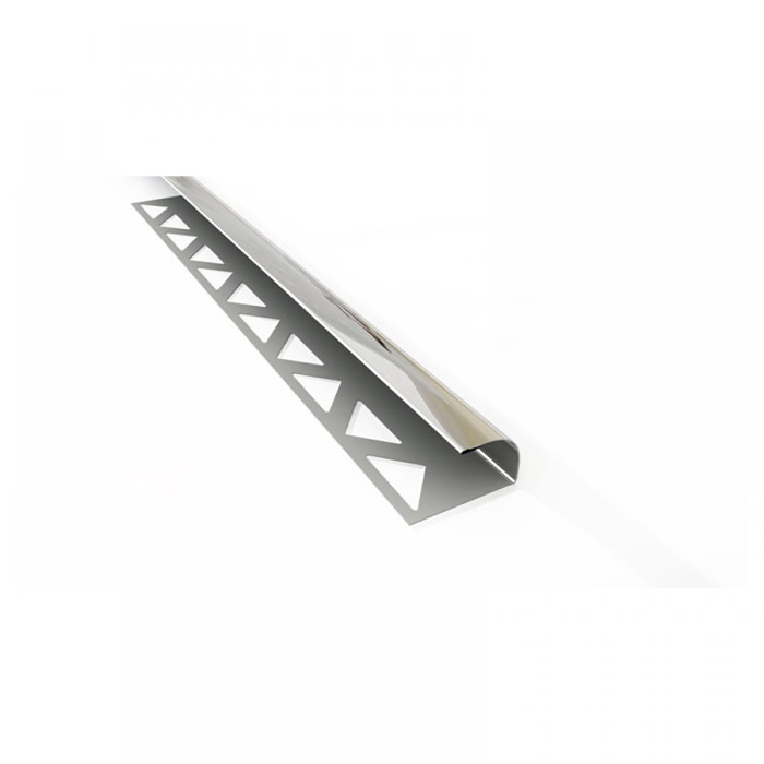 Alfor 10mm Inox Krom Dik Kenar Ezme Bitim 201-Ayna 2.7 Mt Fayans Çıtası